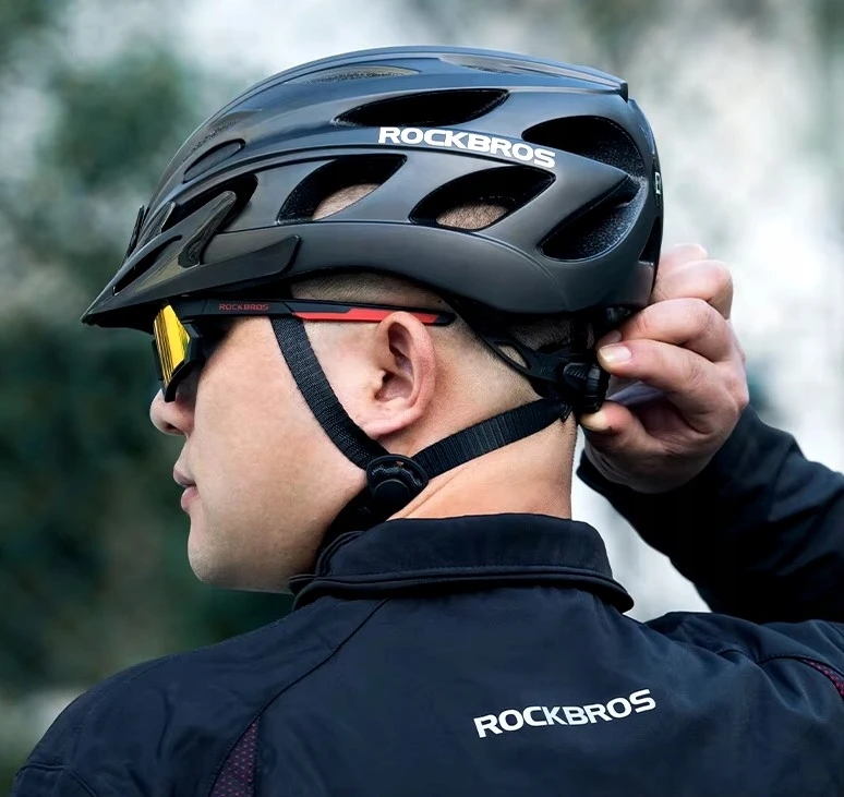 Rockbros Tt-16 dviračio šalmas, baltas, 58-65cm, su nuimamu vizieriu