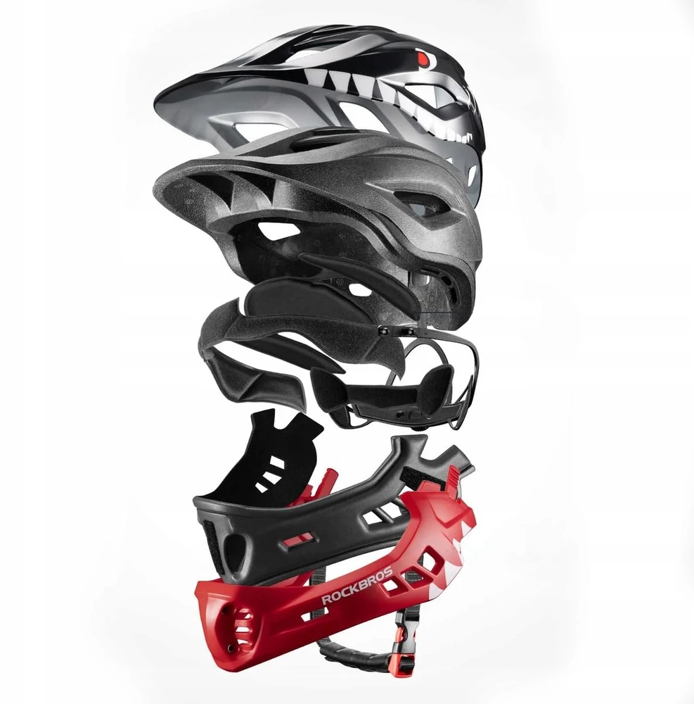 Rockbros TT-32006 Shark dziecięcy su odpinaną szczęką dydis S (48-52) - juoda