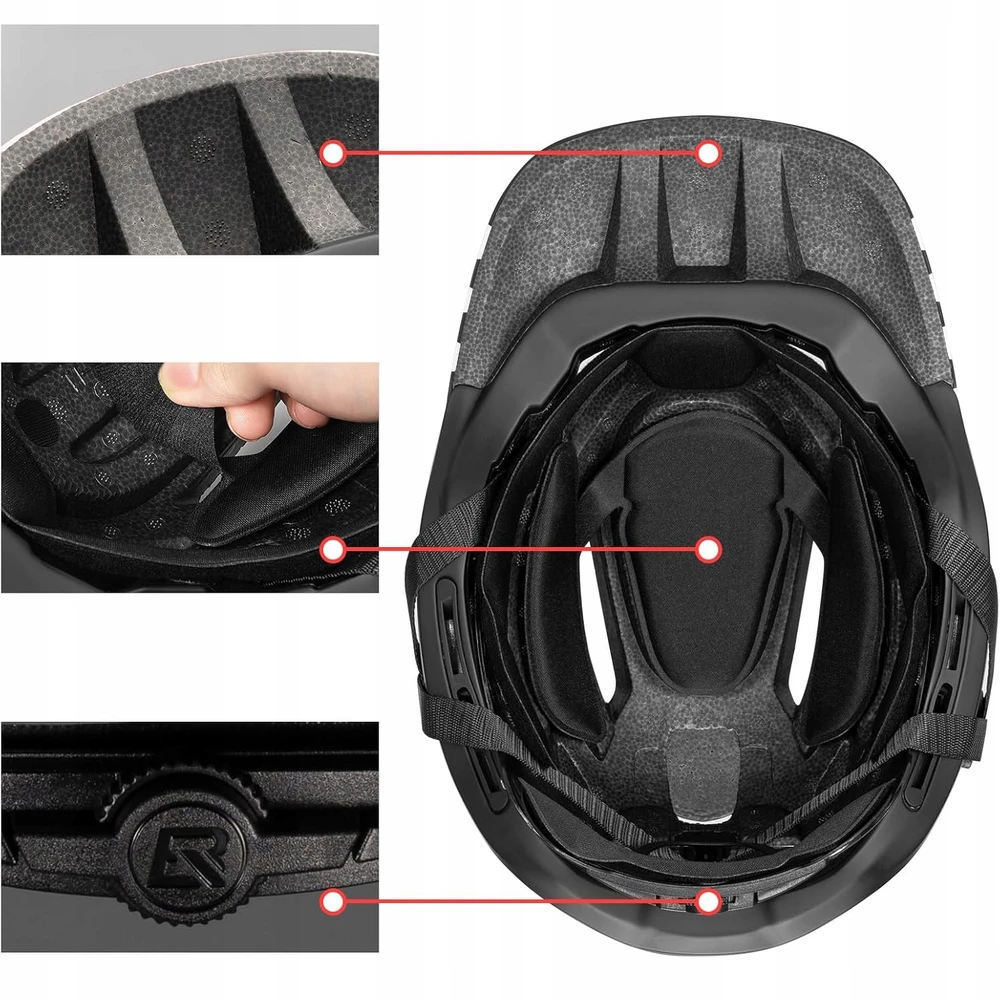 Rockbros TT-32004 „Shark“ vaikiškas dviračio šalmas su nuimamu antgaliu, M dydis (54-58) - Žalias