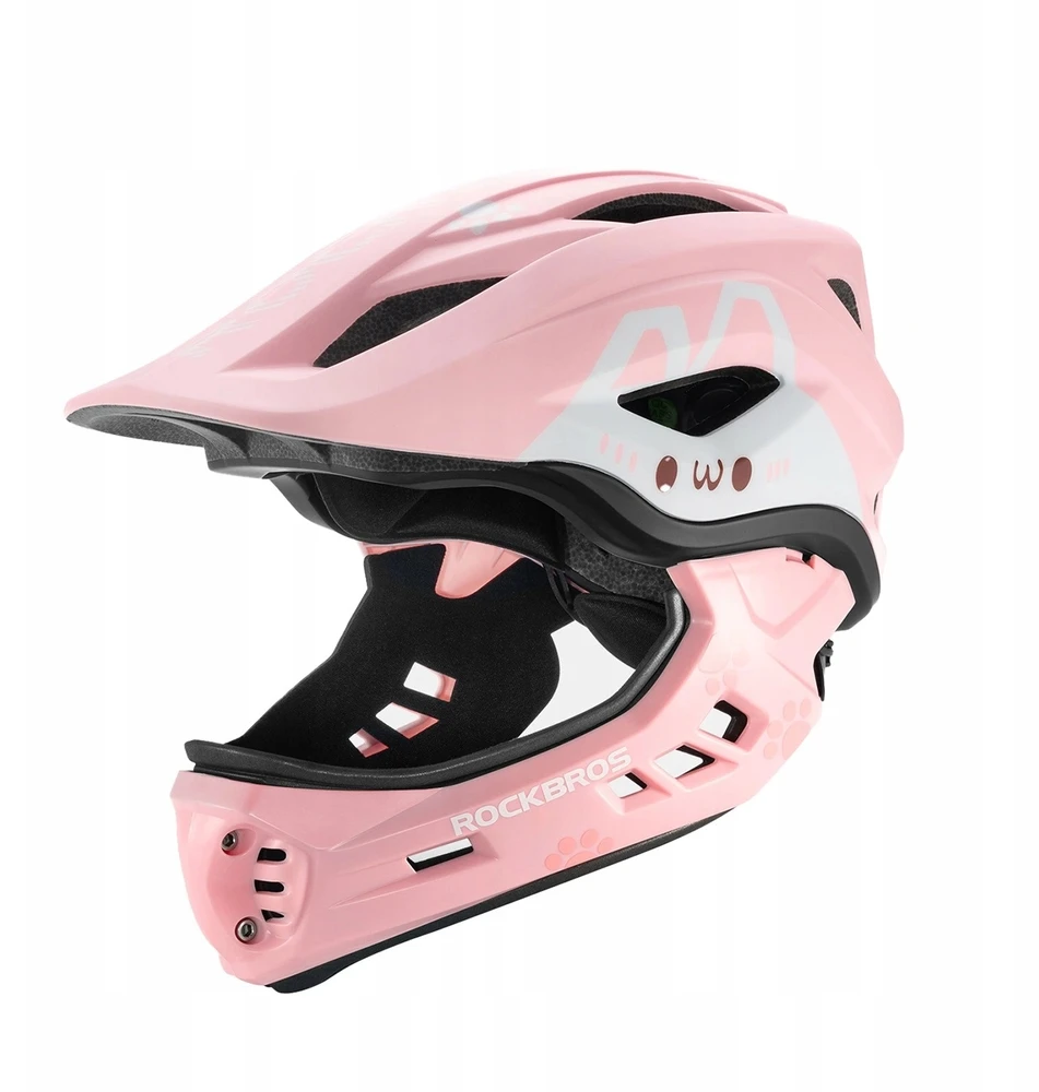 Rockbros TT-32002 Rabbit dziecięcy su odpinaną szczęką dydis M (54-58) - rožinė