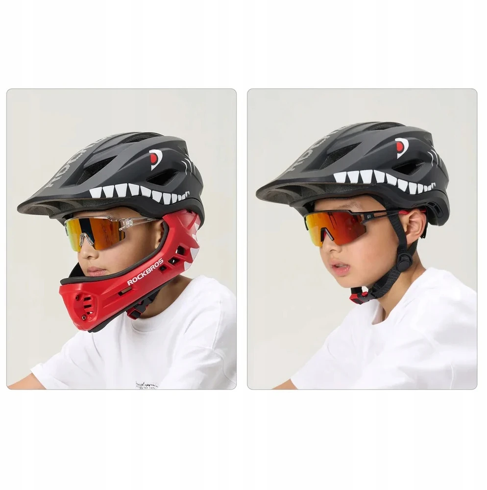 Rockbros TT-32006 Shark dziecięcy su odpinaną szczęką dydis S (48-52) - juoda