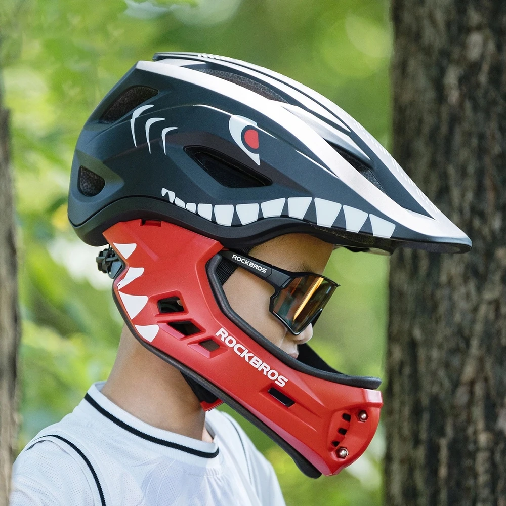 Rockbros TT-32006 Shark dziecięcy su odpinaną szczęką dydis S (48-52) - juoda