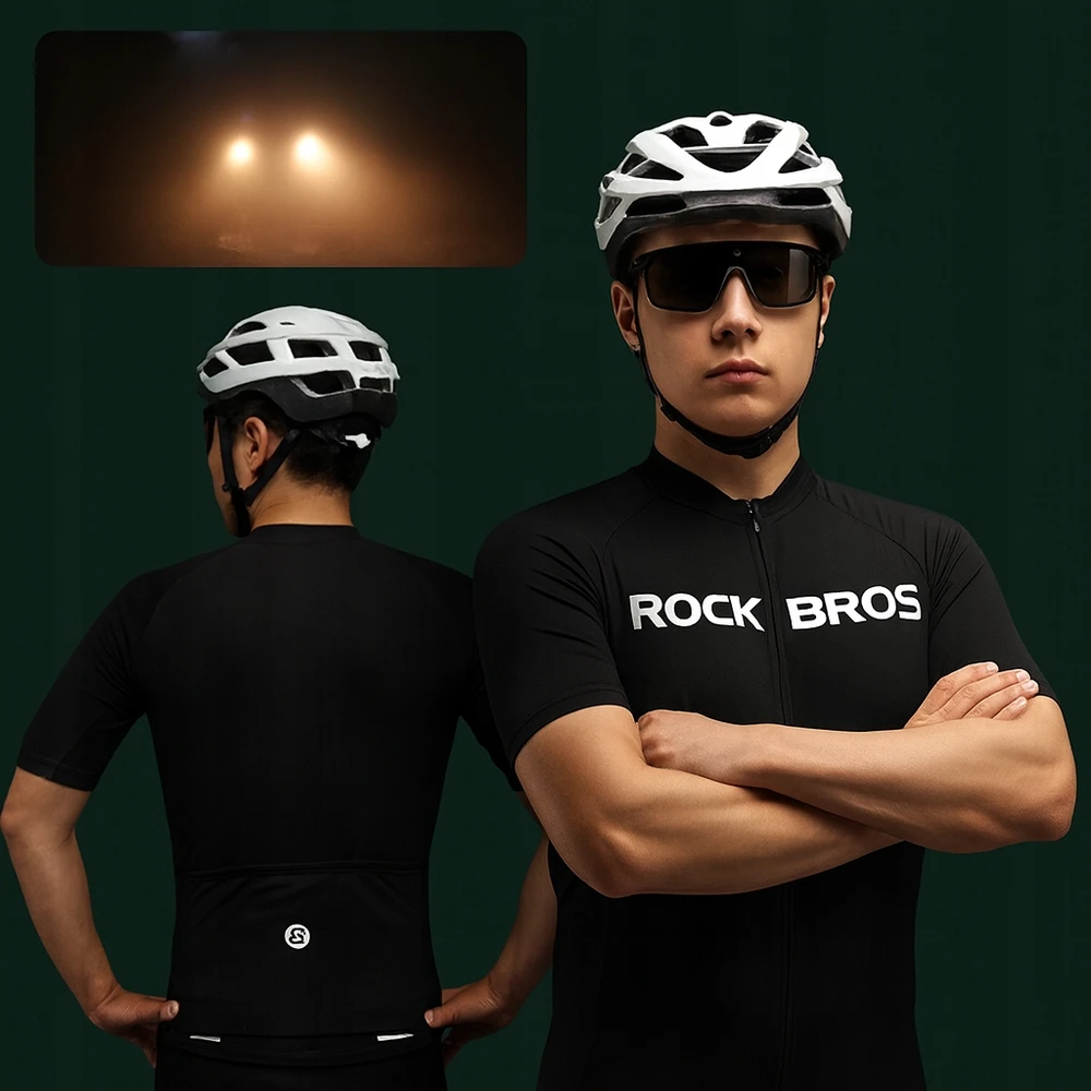 Rockbros 15120002004 short sleeve XL cycling jersey – juodos spalvos