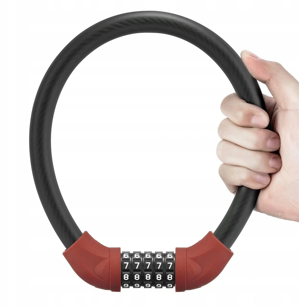 RockBros Zapięcie rowerowe Rockbros RKS870-BK na szyfr linka plieninė 85 cm - raudona