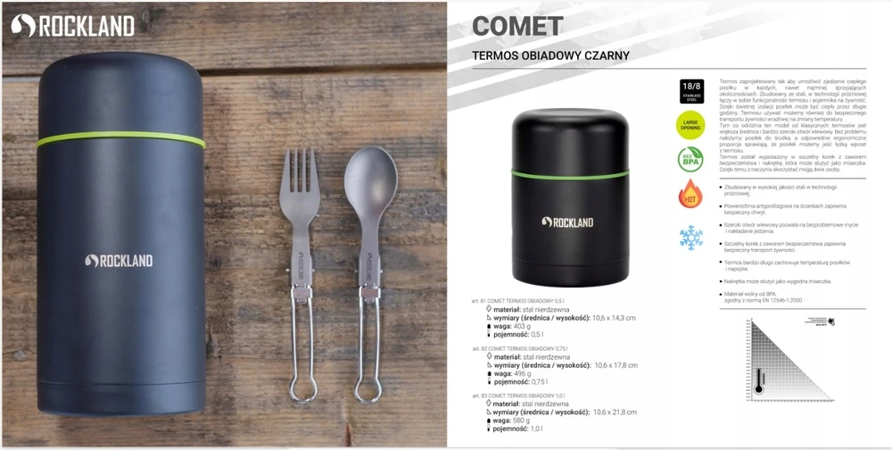 Rockland Comet 1l maisto termosas su puodeliu