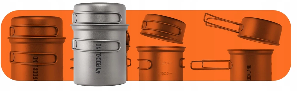 Rockland Travel Pro Titanium 0.75L+0.3L puodų komplektas