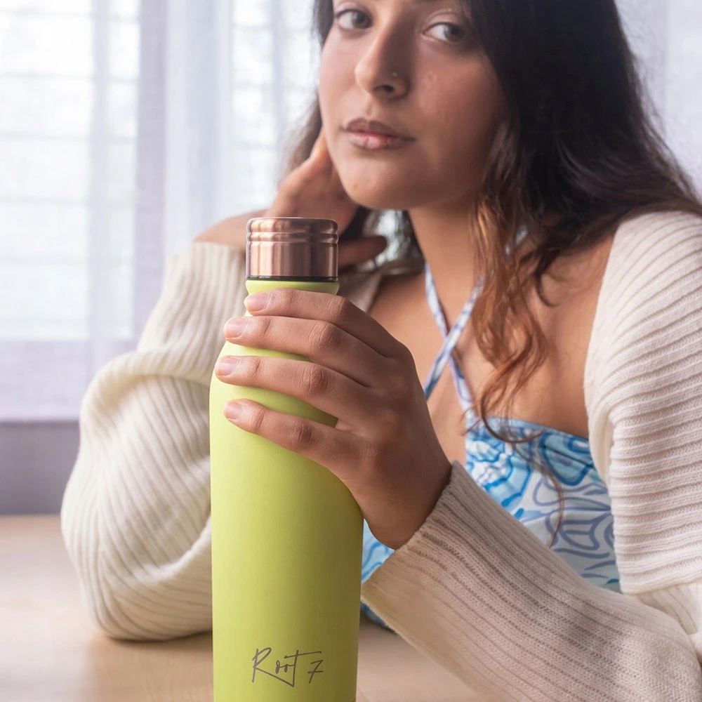 Root7 Termosas gėrimams 500 ml, nerūdijančio plieno, žalios spalvos