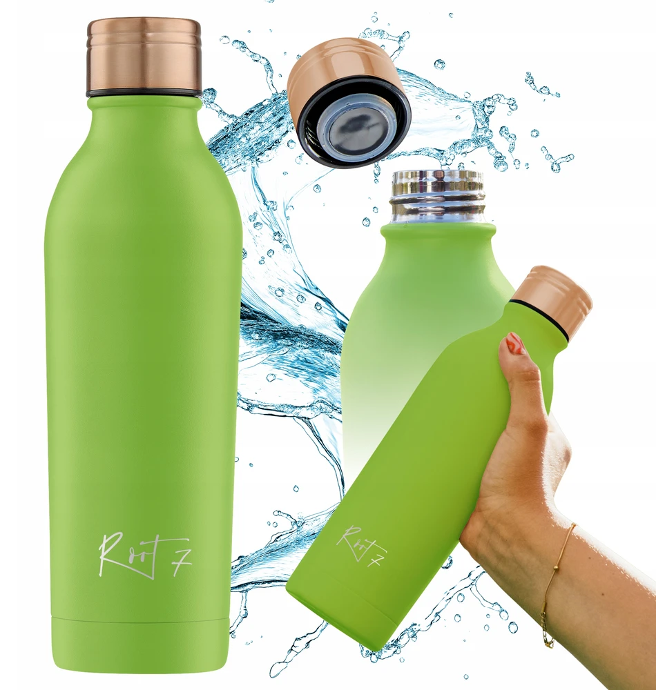 Root7 Termosas gėrimams 500 ml, nerūdijančio plieno, žalios spalvos