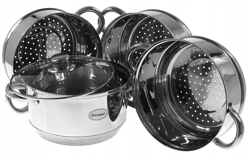 Rossner Puodas 4,5l. GARINTI 5 vnt. 22 cm. INDUKCINĖS Dujos 522