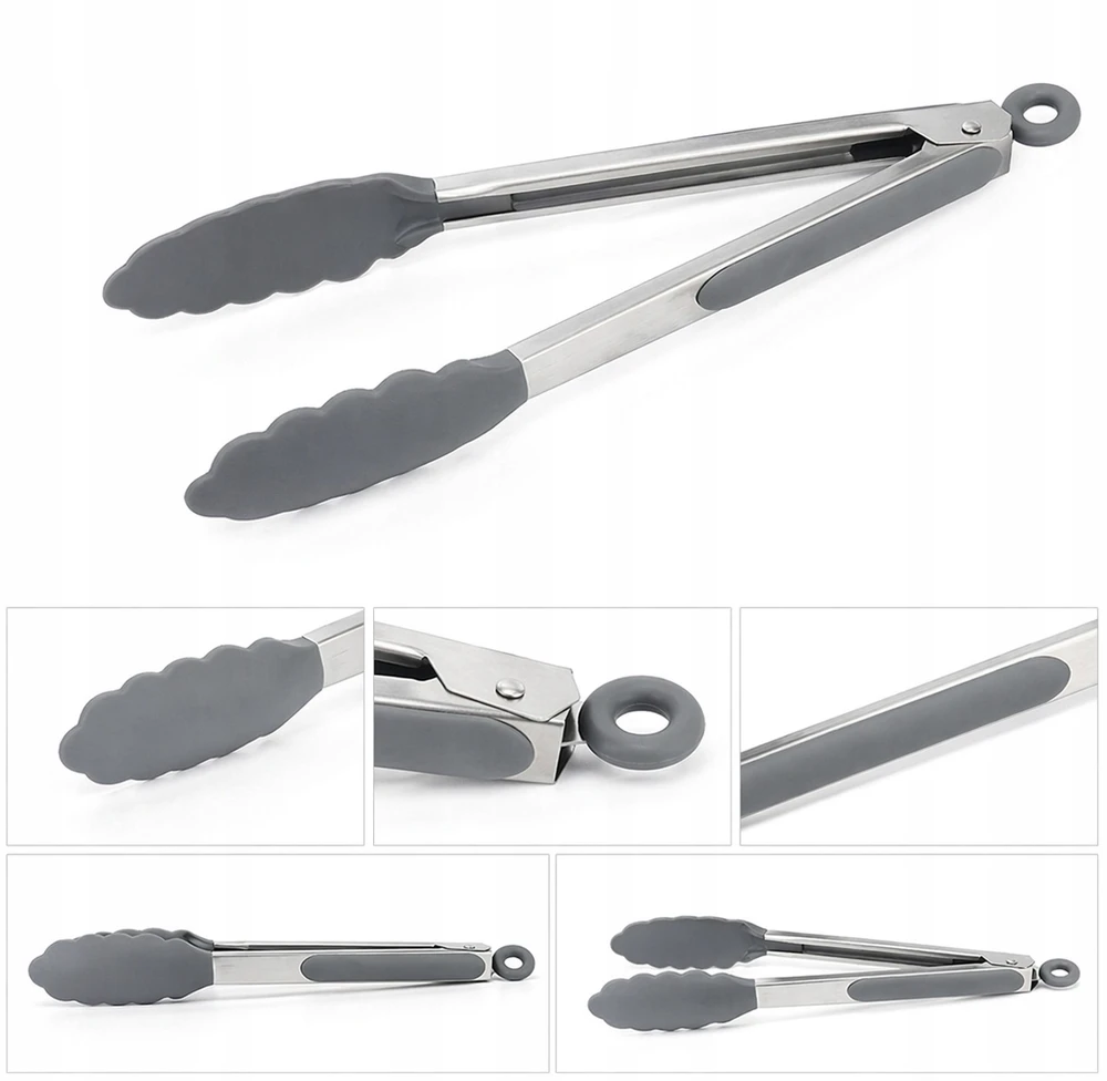 Rossner SILIKONINĖS VIRTUVĖS ŽNYPES MAISTO 34cm