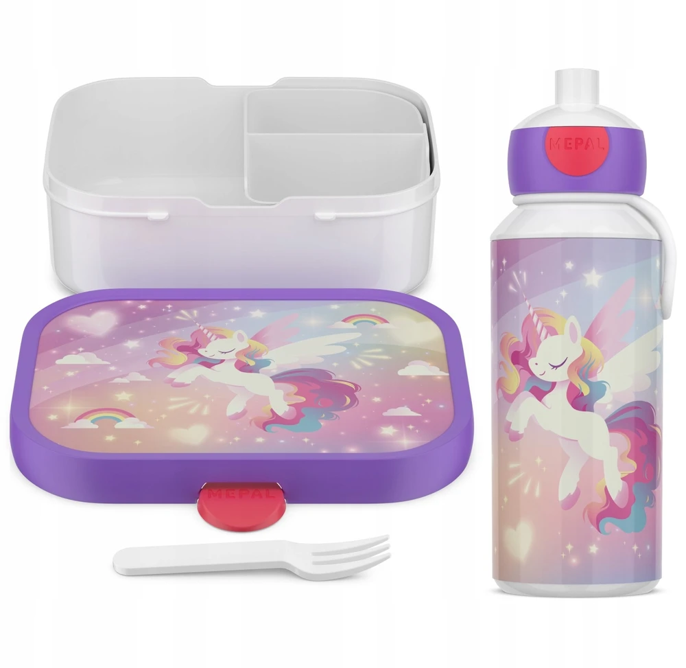 Rosti Mepal Mepal Gertuvė ir pietų dėžutė rinkinys vaikams 'Unicorn Glow'