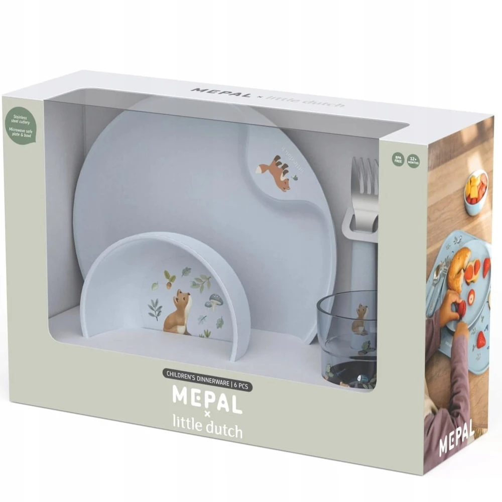 Rosti Mepal Mepal 6 dalių vaikiškas indų rinkinys ‘Forest Friends’