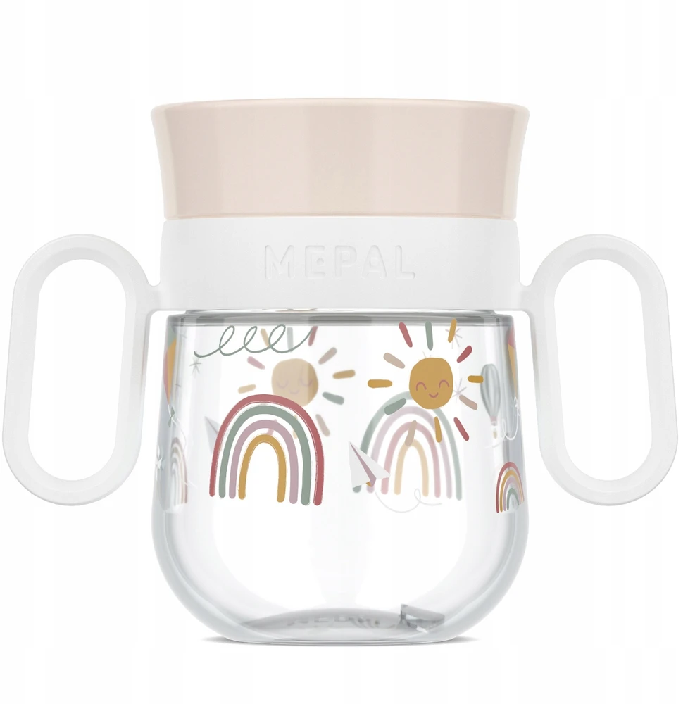 Rosti Mepal VAIKŲ MOKYMO PUODULIS MOKYTIS GERTI 360°MIO 200 ML SUNSHINE & RAINBOW