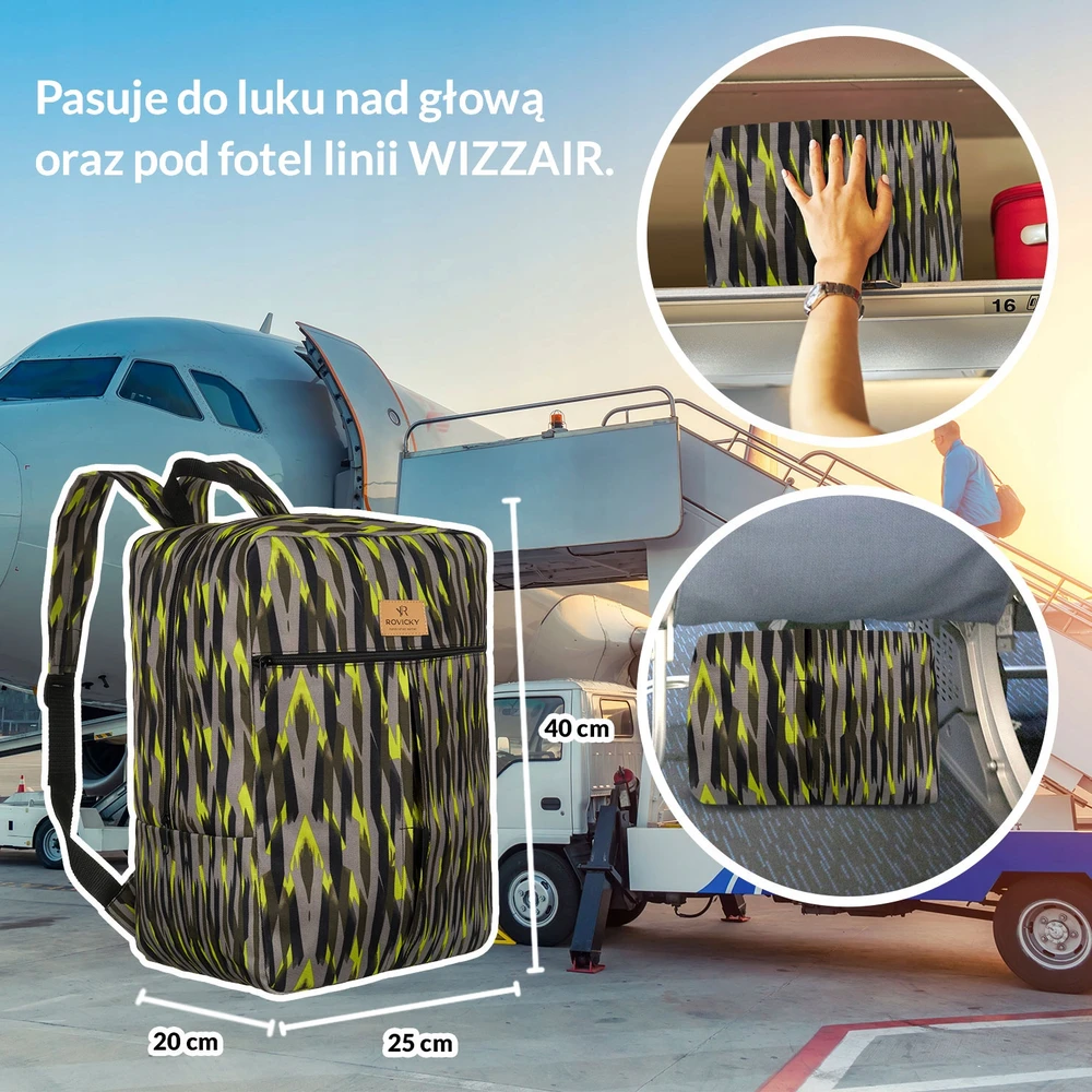 Rovicky kelioninis rankinis bagažo kuprinė lėktuvui