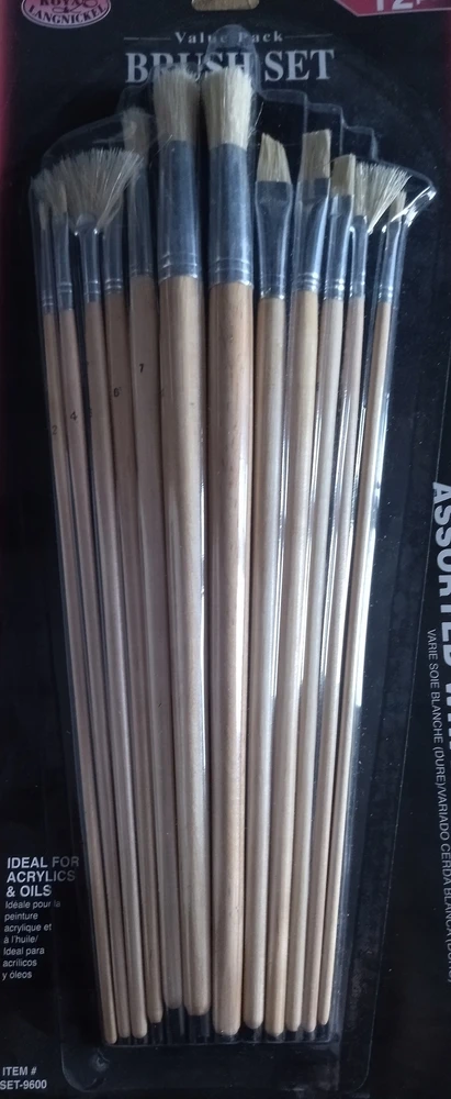 Royal Langnickel Rinkinys Pędzli Szczecina Mieszane Blister 12 vnt.