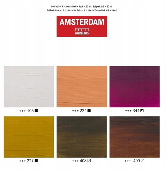 Royal Talens Akrilinė Spalva - Talens - AMSTERDAM - 6 Spalvos - 20 ml - Matinis Pabaiga