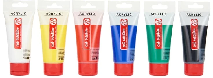 Royal Talens Akrylinio Paveikslavimo Rinkinys - Artcreation - 6 Tubeliai 75ml - Mėlyna - Satino Pabaiga
