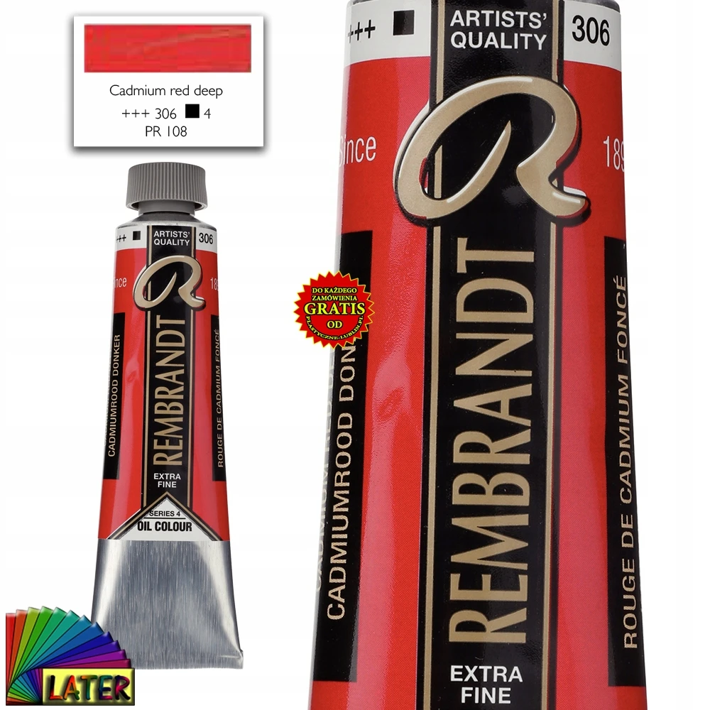 Royal Talens Aliejinė dažai - Tamsus kadmio raudonas - 306 - Ekstra-finas - Rembrandt - 40ml tūbelė