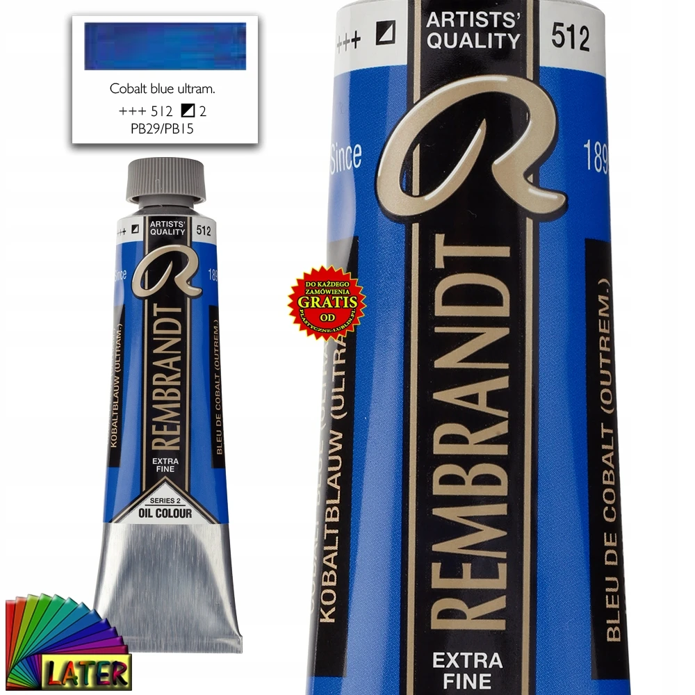 Royal Talens Aliejinės dažai - Kobalto mėlyna - 512 - Extra-fine - Rembrandt - 40ml tūbelė