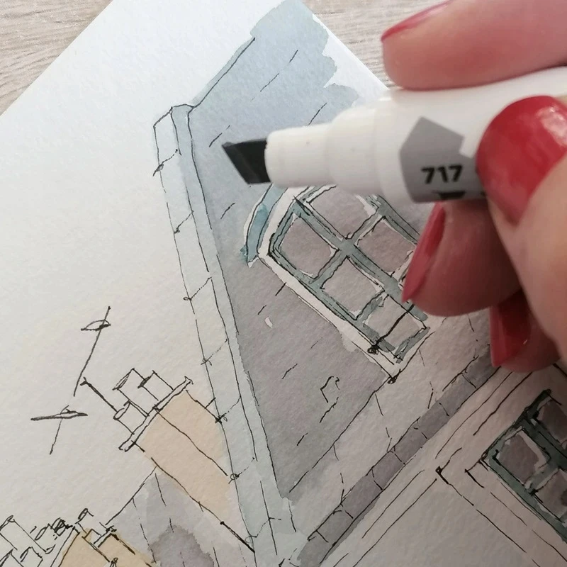 Royal Talens Feutrai - TALENS - Ecoline - Urban Landscape rinkinys - 6 vnt. - Koncentruota ir skaidri akvarelė