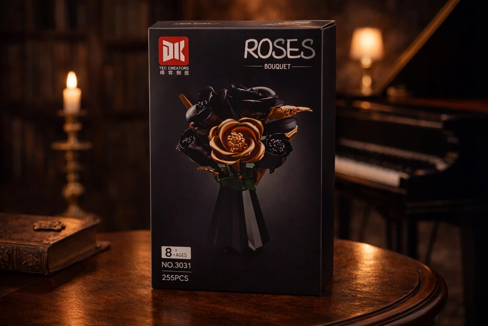 Rožių puokštės rinkinys Roses Construction Blocks 255 vnt. Dovana 8+