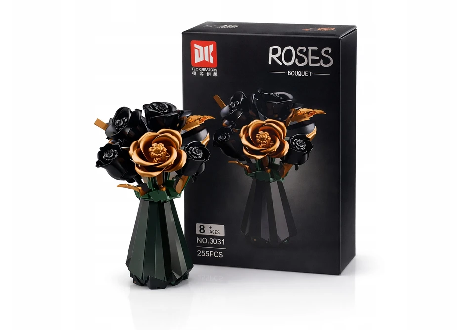 Rožių puokštės rinkinys Roses Construction Blocks 255 vnt. Dovana 8+