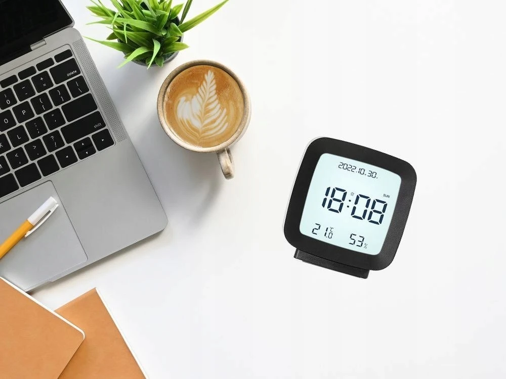 Rozz Elegancki zegar budzik LCD su datą i alarmem