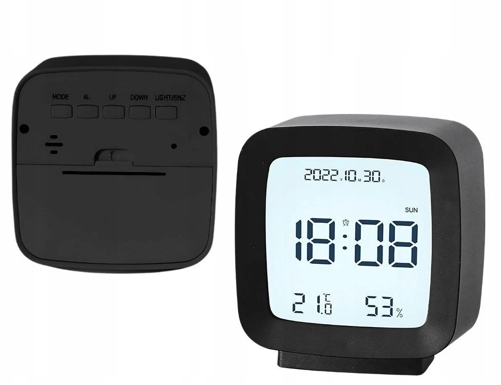 Rozz Elegancki zegar budzik LCD su datą i alarmem