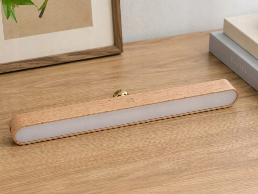 Rozz Lampka nocna ścienna magnetyczna LED kinkiet USB -c drewniana dotykowa