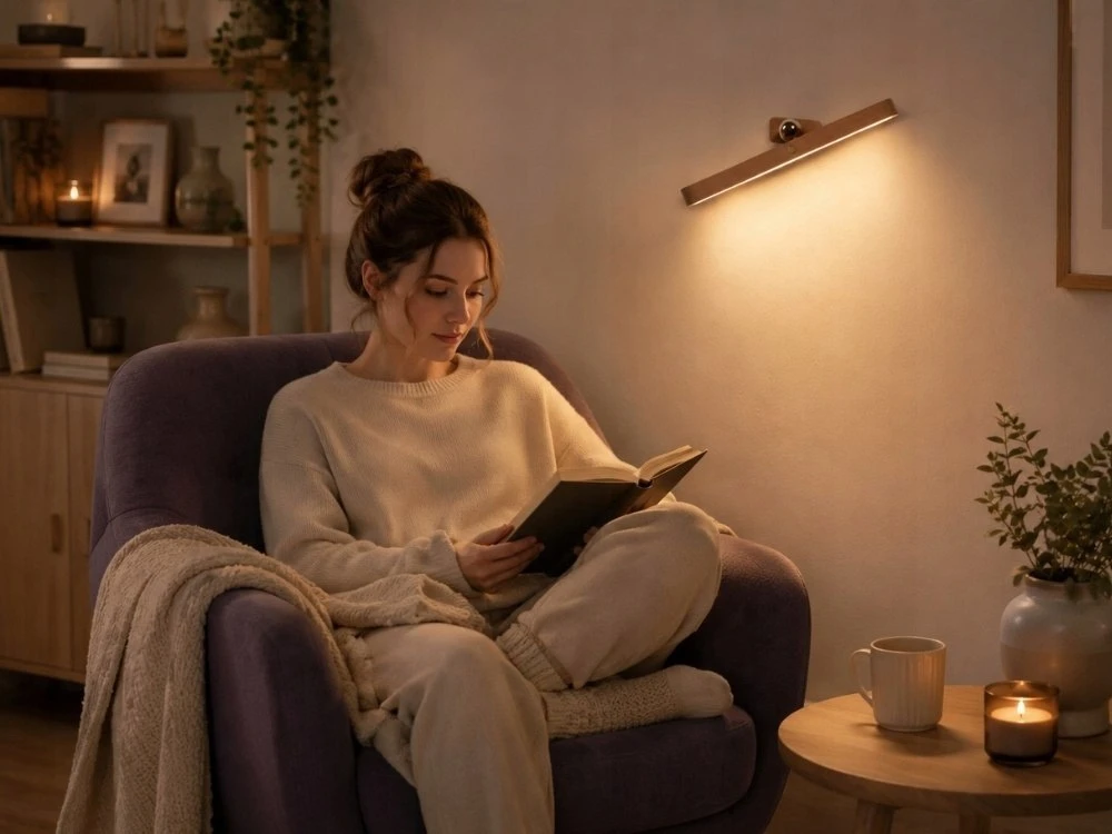 Rozz Lampka nocna ścienna magnetyczna LED kinkiet USB -c drewniana dotykowa