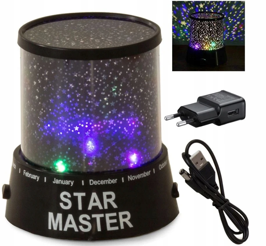 Rozz STARS erdvė USB PROJECTOR naktinė lempa