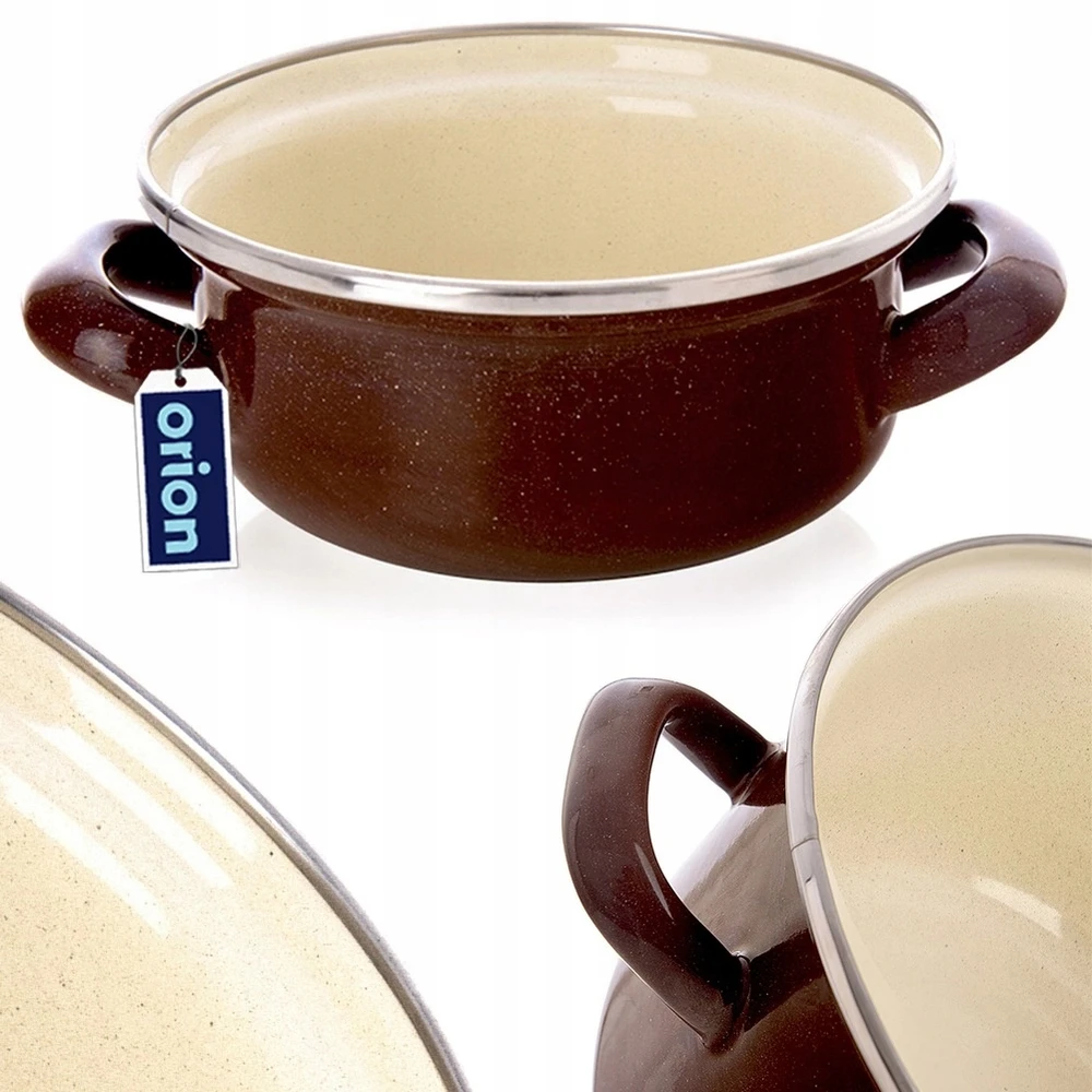 Orion Emaliuotas puodas 14 cm, 600 ml, rudas