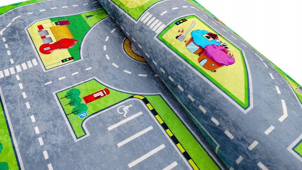 Rugo DYWAN 120x180 ULICE DROGI AUTA MIASTO ANTYPOŚLIZGOWY DLA DZIECI DZIEDZIĘCY