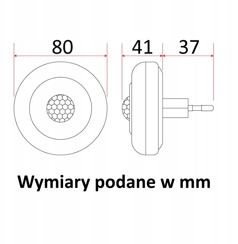 Rum Lux Naktinė lempa LED DO GNIAZDKA Z CZUJNIKIEM RUCHU 1W