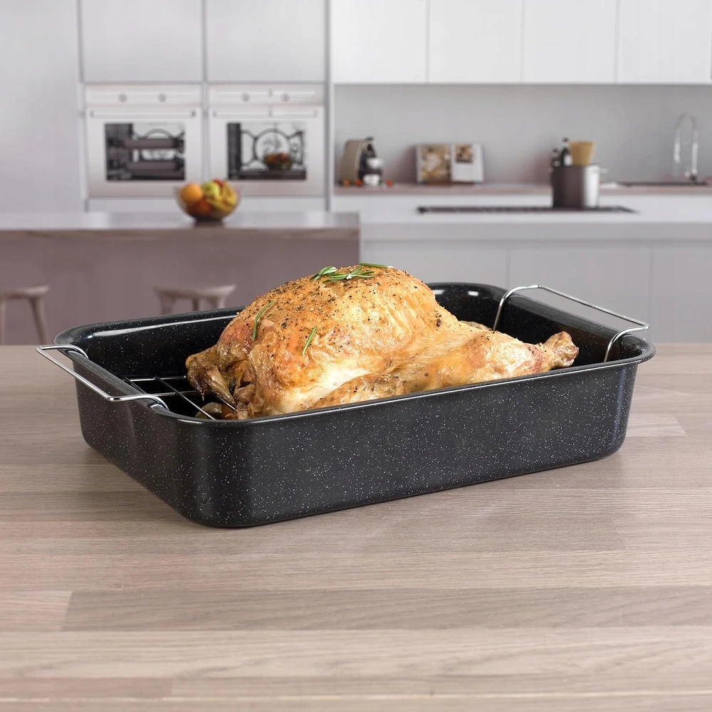 Russell Hobbs skarda skrudinimui Enamel Roaster & Rack, 34 cm
