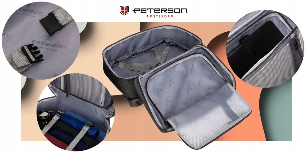 Kuprinė unisex Peterson, pilka K4