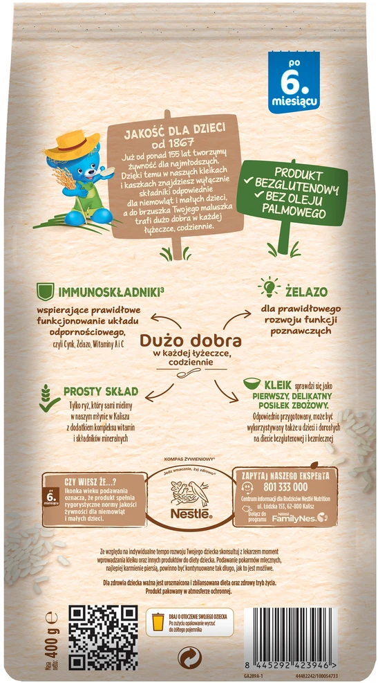 Ryžių košė Nestle nuo 6 mėnesio 400g