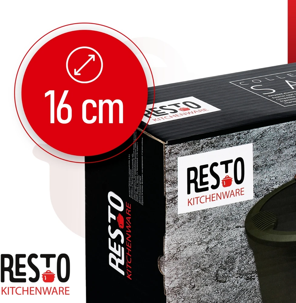 SADR PUODAS RESTO SADR 16CM INDUKCINIS ALIUMININIS 1.4L + STIKLINIS dangtelis