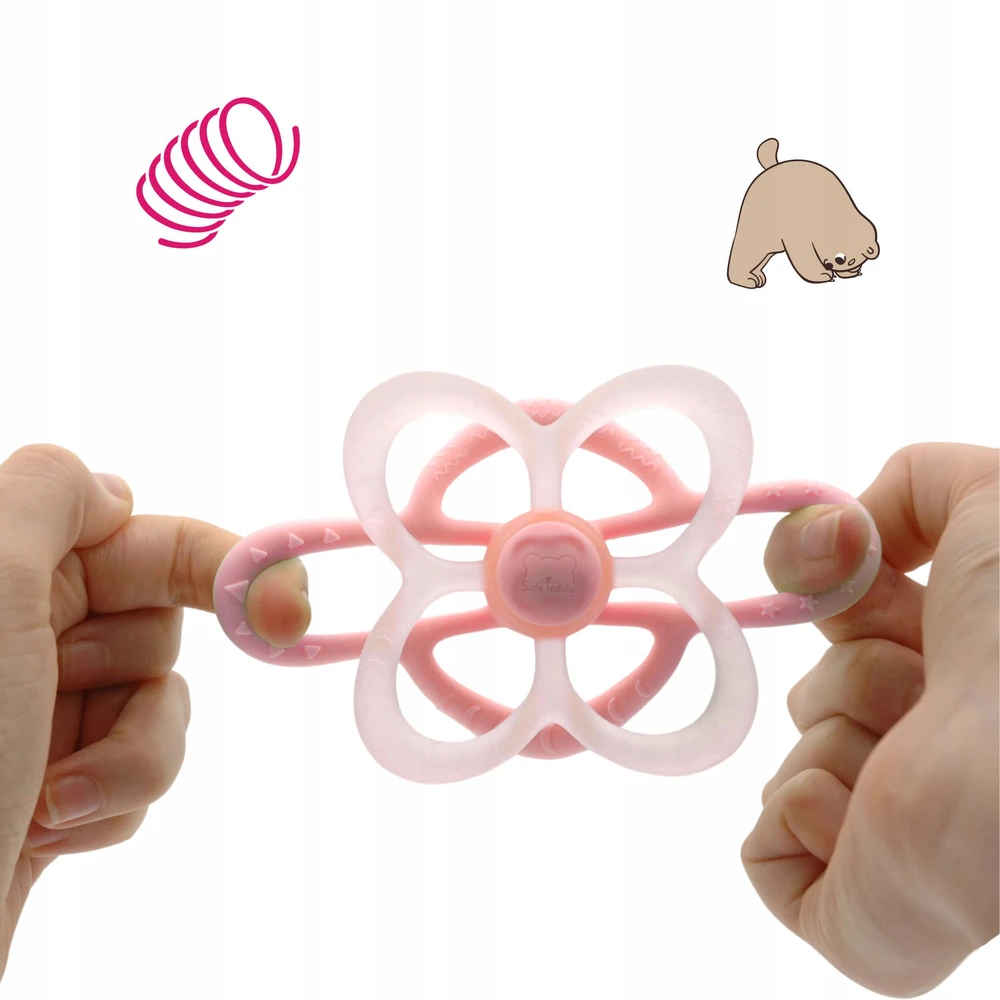SafeTeddy sensorinis gėlių silikoninis dantukas skirtas dantų dygimui