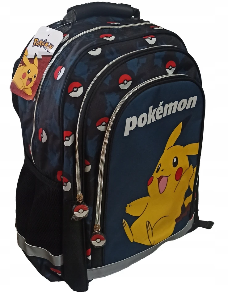 Safta Mokyklinis krepšys Pokémon Pokeball, juodas/ mėlynas