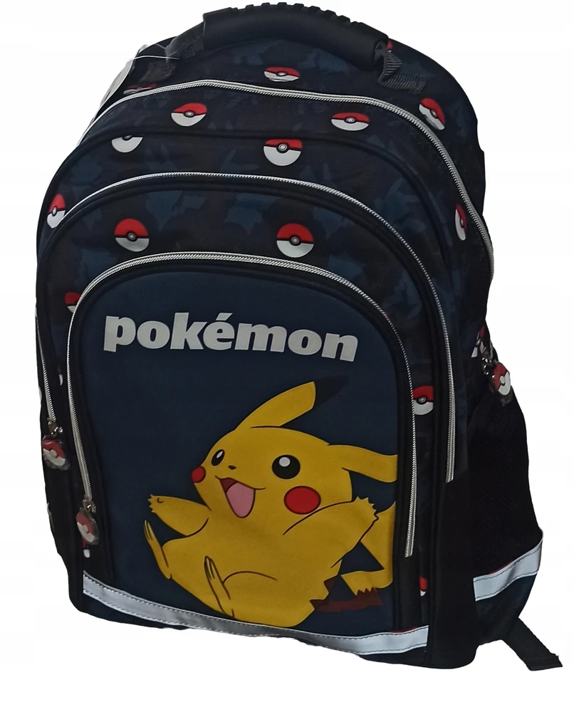 Safta Mokyklinis krepšys Pokémon Pokeball, juodas/ mėlynas