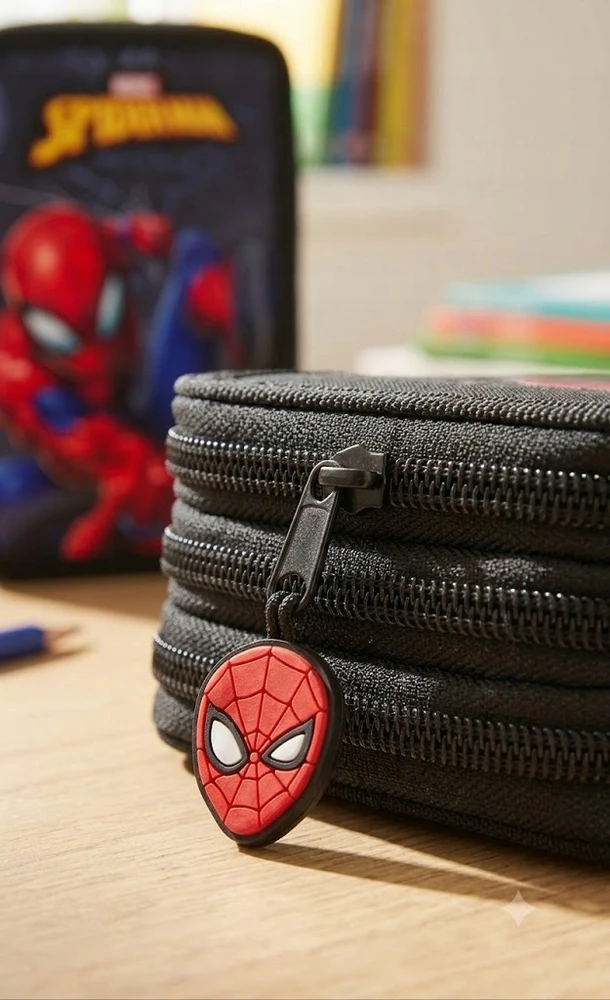 Safta Mokyklinis penalas su priedais Spider-Man Attack Juoda 12,5 x 19,5 x 5,5 cm 37 Dalys