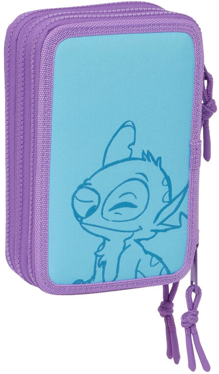 Safta Trigubas penalas Lilo - Stitch Sweet Mėlyna Alyvinė 12,5 x 19,5 x 5,5 cm 36 Dalys W2S-S4310670