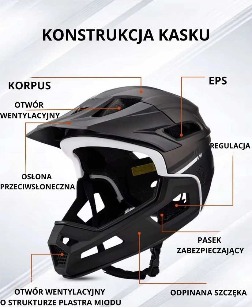Sahoo Visą veidą dengiantis MTB dviračio šalmas su nuimama viso veido burna 58-62 cm