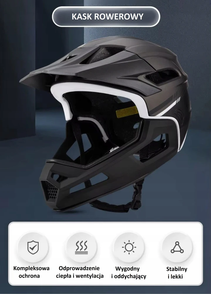 Sahoo Visą veidą dengiantis MTB dviračio šalmas su nuimama viso veido burna 58-62 cm