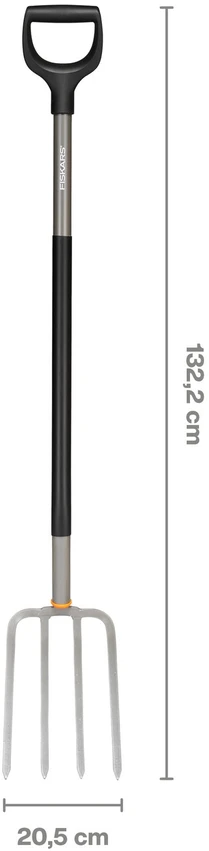 Fiskars Ergonomic šakė daržui (plokščiais virbais)