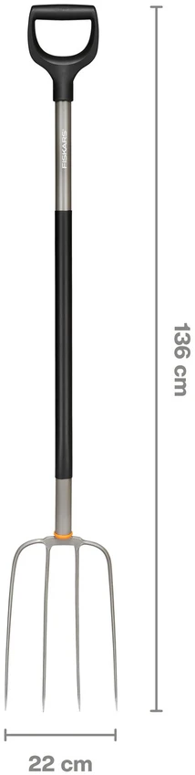 Fiskars Ergonomic šakė daržui (plokščiais virbais)