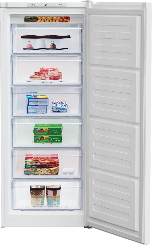 BEKO Upright Šaldiklis RFSA210K40WN, 135.7 cm, Energy class E, Baltas