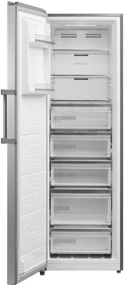 Midea Šaldiklis | MDRU385MTE46 | Energijos vartojimo efektyvumo klasė E | Stačias | Laisvai stovintis | Ūgis 185 cm | Bendra grynoji talpa 272 L | No Frost sistema | Ekranas | Inox