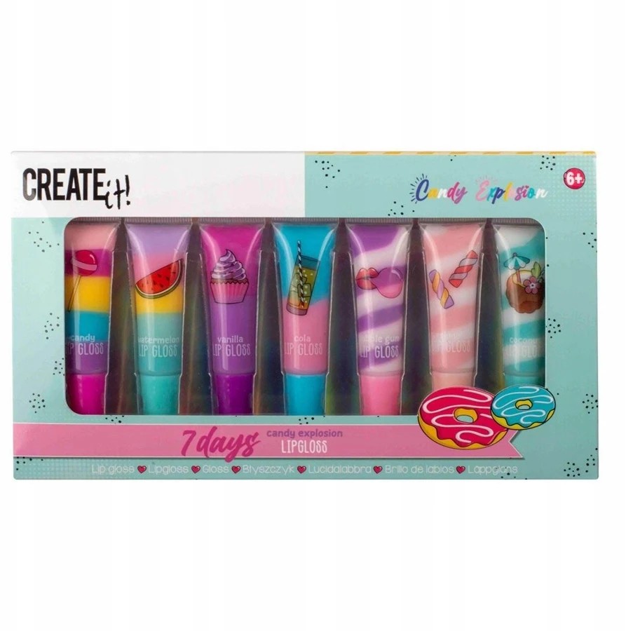 Saldus lūpų blizgių rinkinys Create it 84810, 7 vnt.